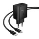 Мережевий зарядний пристрій HOCO N77 Star single port Type-c Cable 45W Black