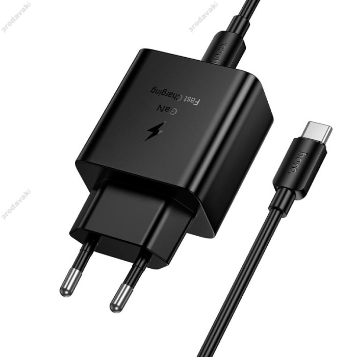 Мережевий зарядний пристрій HOCO N77 Star single port Type-c Cable 45W Black