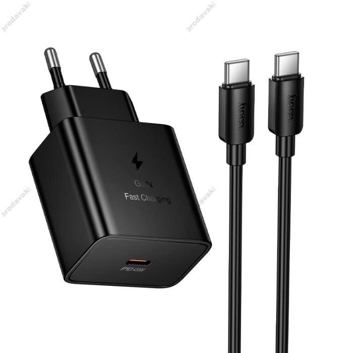 Мережевий зарядний пристрій HOCO N77 Star single port Type-c Cable 45W Black