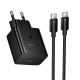 Мережевий зарядний пристрій HOCO N77 Star single port Type-c Cable 45W Black