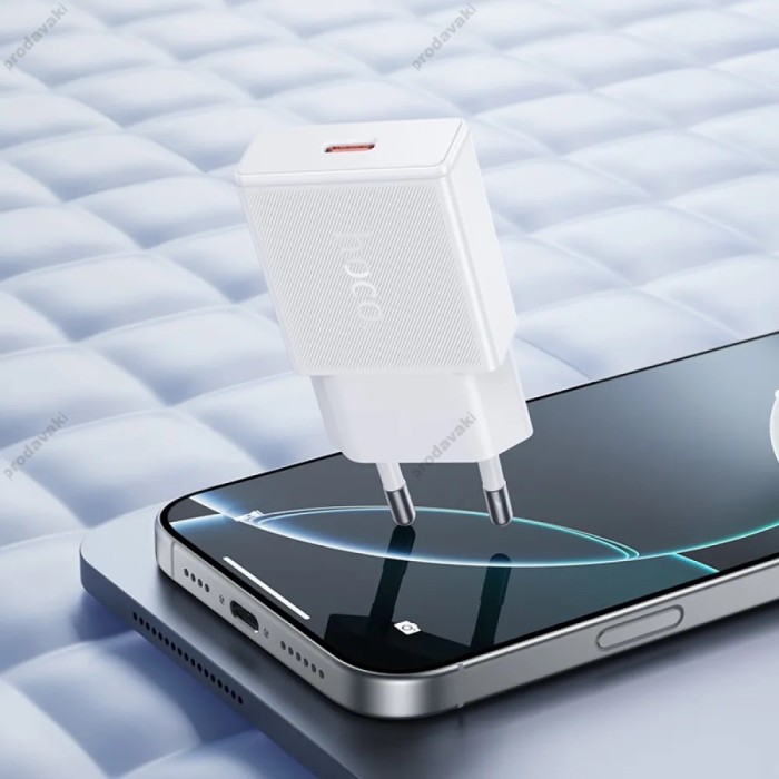 Мережевий зарядний пристрій HOCO N74 Speed single-port PD ultra-thin charger 25W White