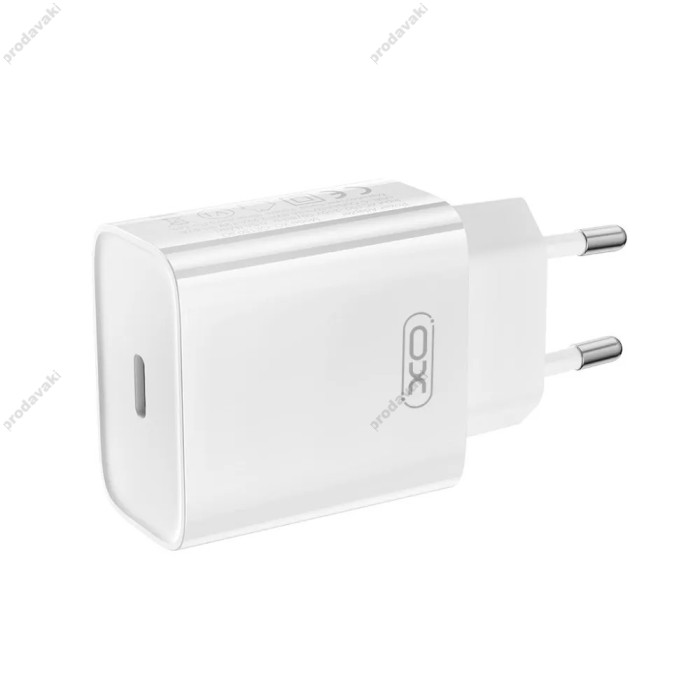 Мережевий зарядний пристрій XO CE15 fast charging charger cable with Lightning 20W White