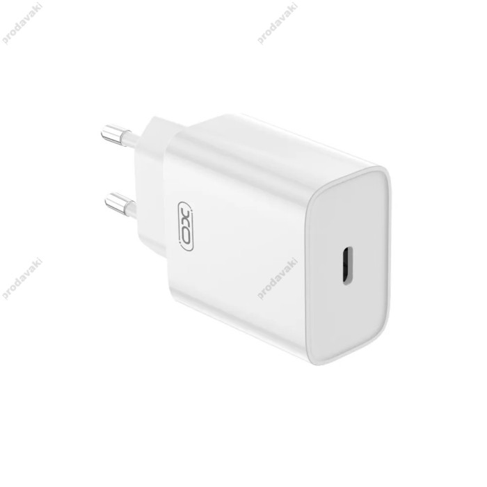 Мережевий зарядний пристрій XO CE15 fast charging charger cable with Lightning 20W White