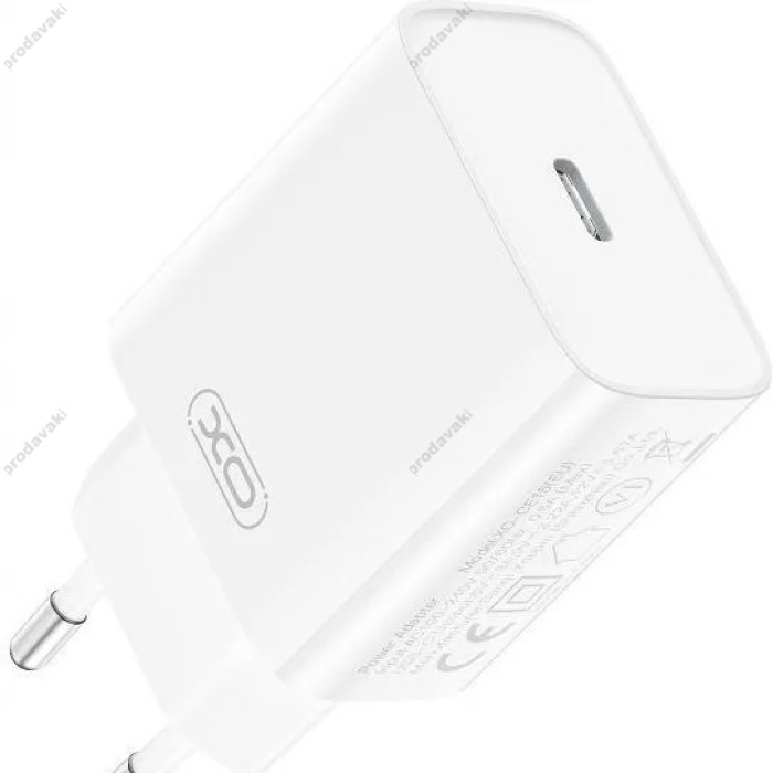 Мережевий зарядний пристрій XO CE15 fast charging charger cable with Lightning 20W White