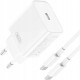 Мережевий зарядний пристрій XO CE15 Fast Charging Charge Cable With Type-C 20W White
