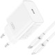Мережевий зарядний пристрій XO CE15 fast charging charger cable with Lightning 20W White