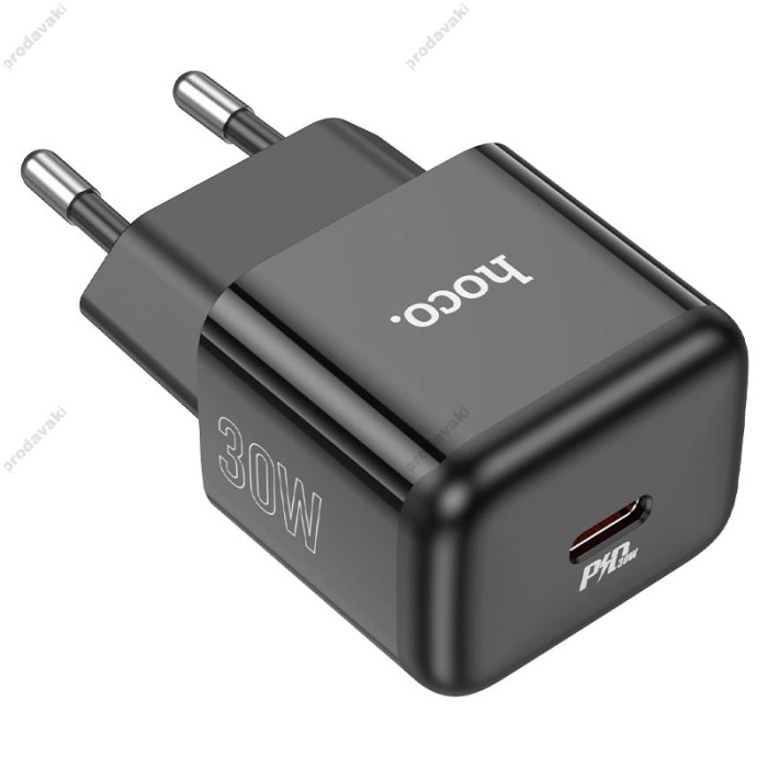 Мережевий зарядний пристрій Hoco N32 Glory Home Charger Cable Type-C 30W Black