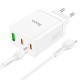 Мережевий зарядний пристрій Hoco N33 Start three-port charger Lightning cable 35W White