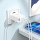 Мережевий зарядний пристрій Hoco N33 Start three-port charger Lightning cable 35W White