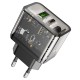 Мережевий зарядний пристрій HOCO N34 dazzling dual-port 20W Transparent-black