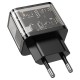 Мережевий зарядний пристрій HOCO N34 dazzling dual-port Lightning cable 20W Transparent-black