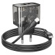 Мережевий зарядний пристрій HOCO N34 dazzling dual-port Lightning cable 20W Transparent-black