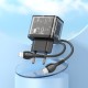 Мережевий зарядний пристрій HOCO N34 dazzling dual-port Lightning cable 20W Transparent-black
