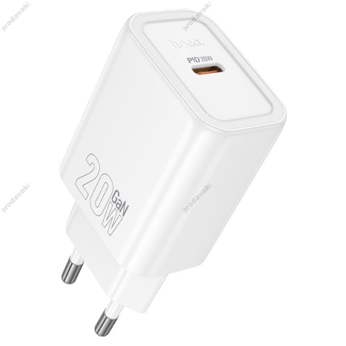 Мережевий зарядний пристрій HOCO N60 Gentle single port charger Type-C cable 20W White