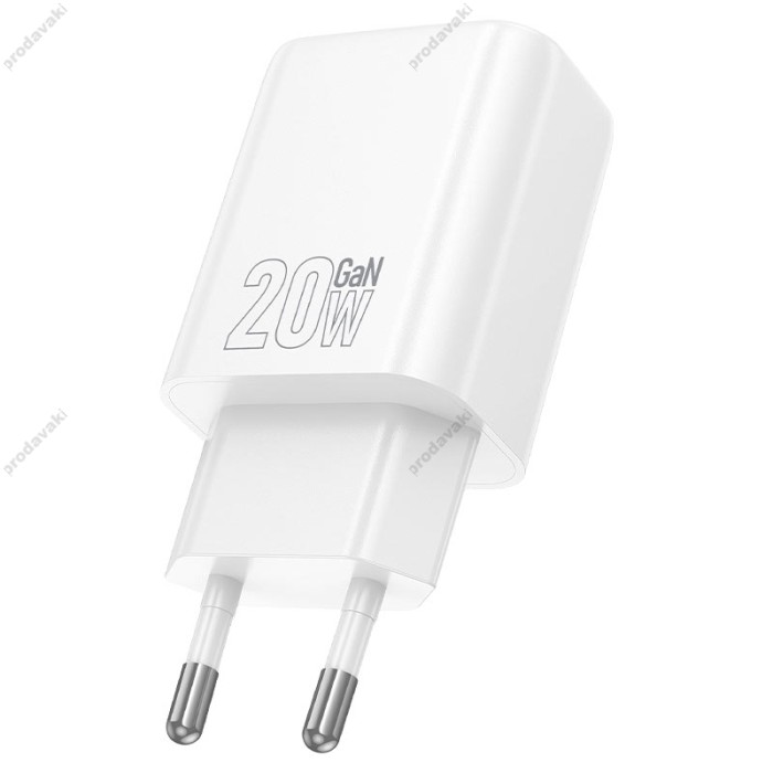 Мережевий зарядний пристрій HOCO N60 Gentle single port charger Type-C cable 20W White