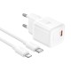 Мережевий зарядний пристрій HOCO N66 Smart Lightning cable 35W White