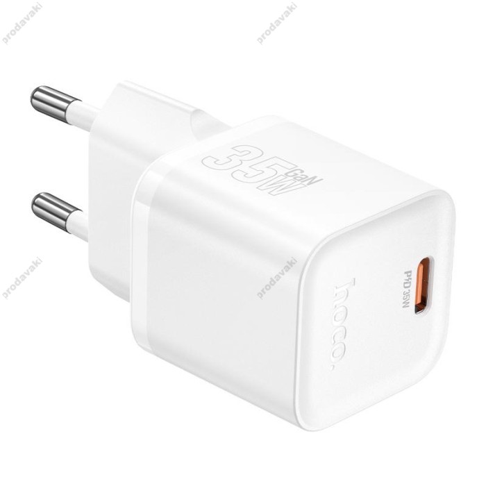Мережевий зарядний пристрій HOCO N66 Smart Lightning cable 35W White