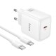 Мережевий зарядний пристрій HOCO N83 Profit single port Type-C cable 60W White
