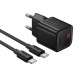 Мережевий зарядний пристрій HOCO N64 Ingenious single port PD charger Type-C cable 20W Black