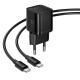 Мережевий зарядний пристрій HOCO N64 Ingenious single port PD charger Type-C cable 20W Black