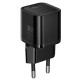 Мережевий зарядний пристрій HOCO N64 Ingenious single port PD charger Type-C cable 20W Black