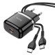 Мережевий зарядний пристрій HOCO N24 Victorious single port charger Type-C cable 20W Black