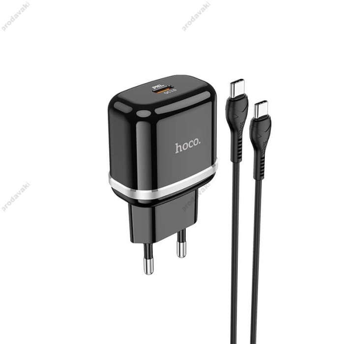 Мережевий зарядний пристрій HOCO N24 Victorious single port charger Type-C cable 20W Black
