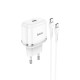 Мережевий зарядний пристрій HOCO N24 Victorious single port charger Type-C cable 20W White