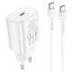 Мережевий зарядний пристрій HOCO N22 Jetta Type-C cable 25W White