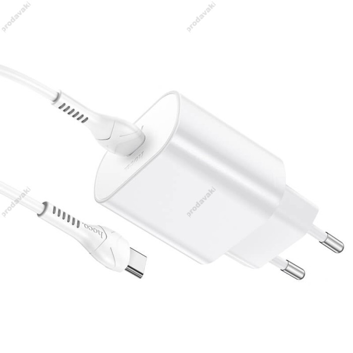 Мережевий зарядний пристрій HOCO N22 Jetta Type-C cable 25W White