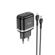 Мережевий зарядний пристрій HOCO N24 Victorious single port charger Lightning cable 20W Black