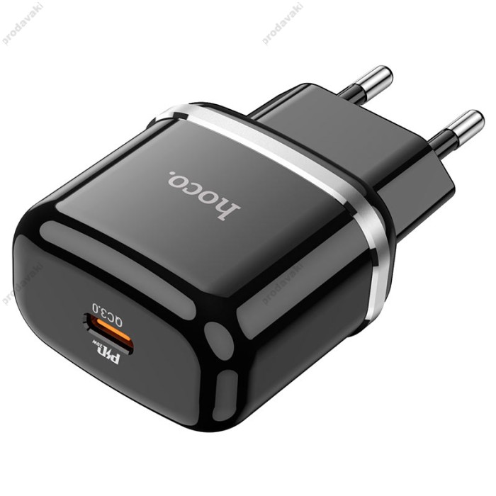 Мережевий зарядний пристрій HOCO N24 Victorious single port charger Type-C cable 20W Black