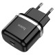 Мережевий зарядний пристрій HOCO N24 Victorious single port charger Type-C cable 20W Black