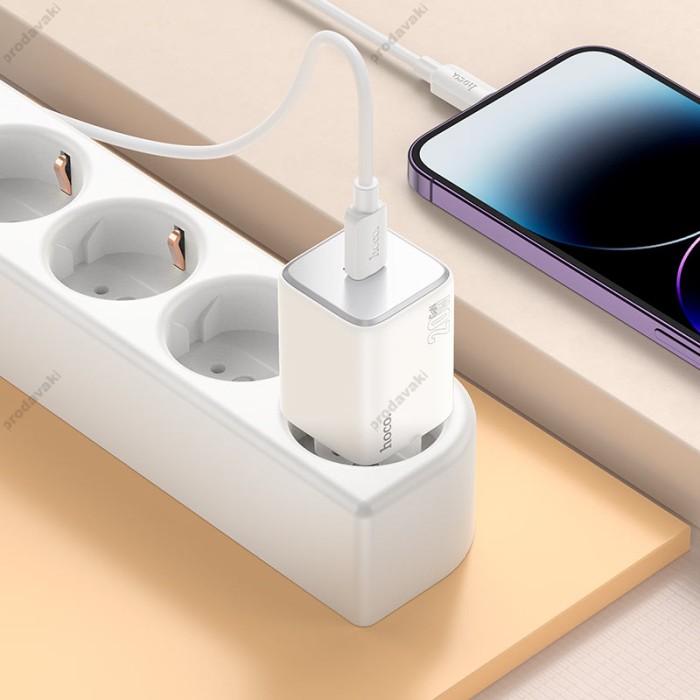 Мережевий зарядний пристрій HOCO N40 Mighty single port charger 20W White