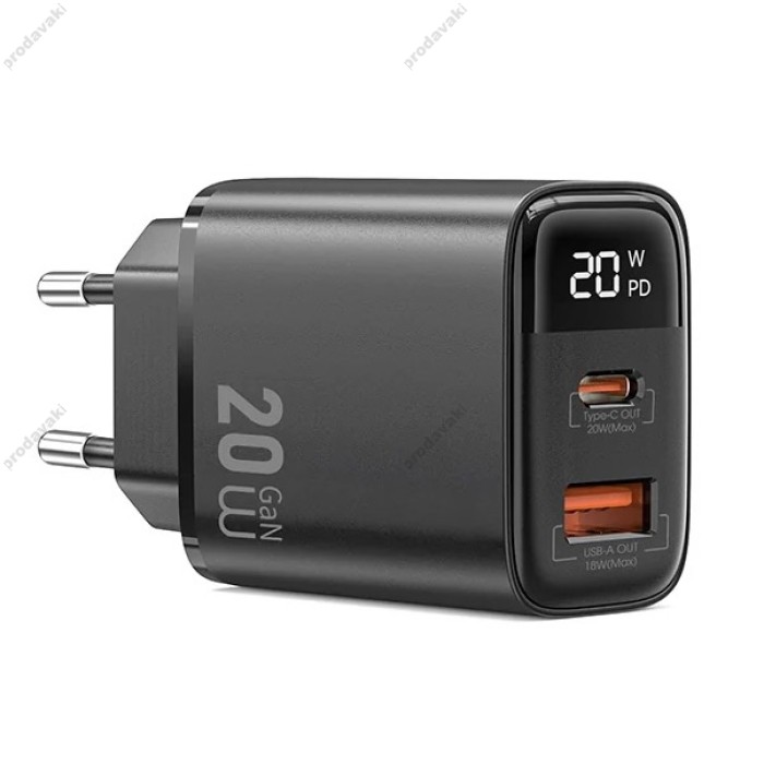 Мережевий зарядний пристрій Wiwu Wi-G009 Firefly GaN Fast Charger 20W Black