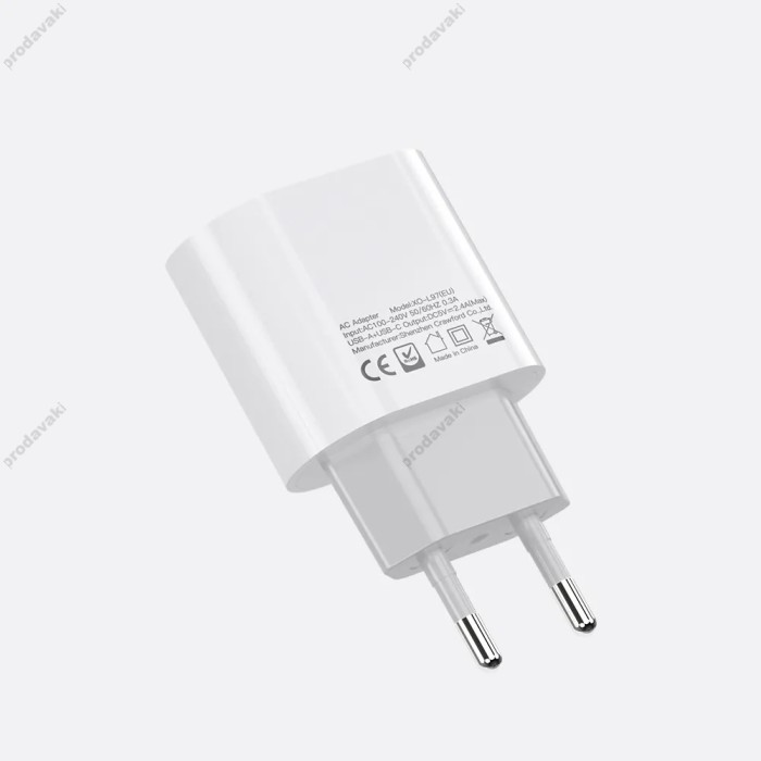Мережевий зарядний пристрій XO L97 Home charger Type-C cable 12W White