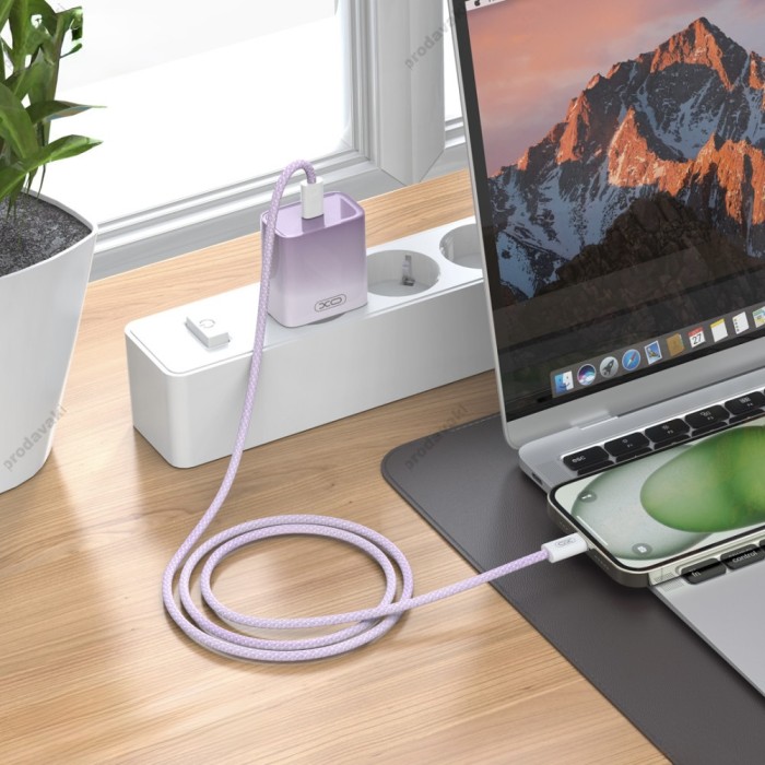 Мережевий зарядний пристрій XO CE18 fast charging charger 30W Purple