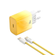 Мережевий зарядний пристрій XO CE18 fast charging charger Type-C cable 30W Yellow