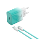 Мережевий зарядний пристрій XO CE18 fast charging charger Type-C cable 30W Blue