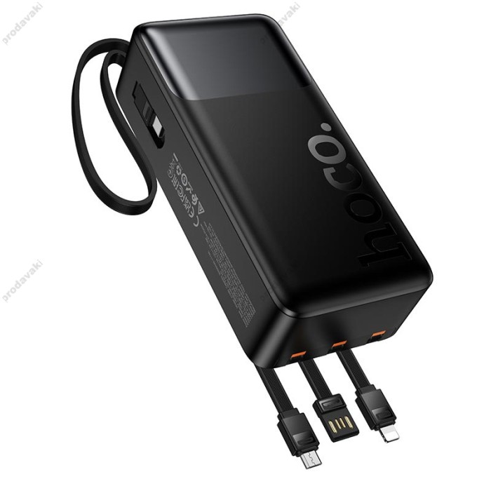 Повербанк портативний акумулятор Power bank Hoco J156B Founder PD fully compatible 22.5W 30000 mAh Black