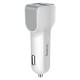 Автомобільний зарядний пристрій Hoco Z23 lightning 2USB White