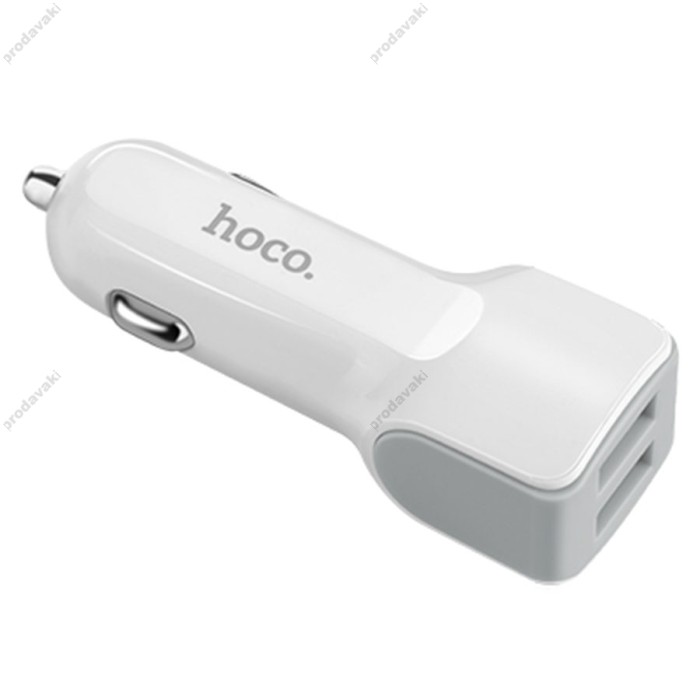 Автомобільний зарядний пристрій Hoco Z23 lightning 2USB White