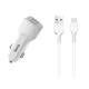 Автомобільний зарядний пристрій Hoco Z23 microUSB 2USB White