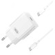 Мережевий зарядний пристрій XO L126 Fast Charging Charger Type-C cable 20W White