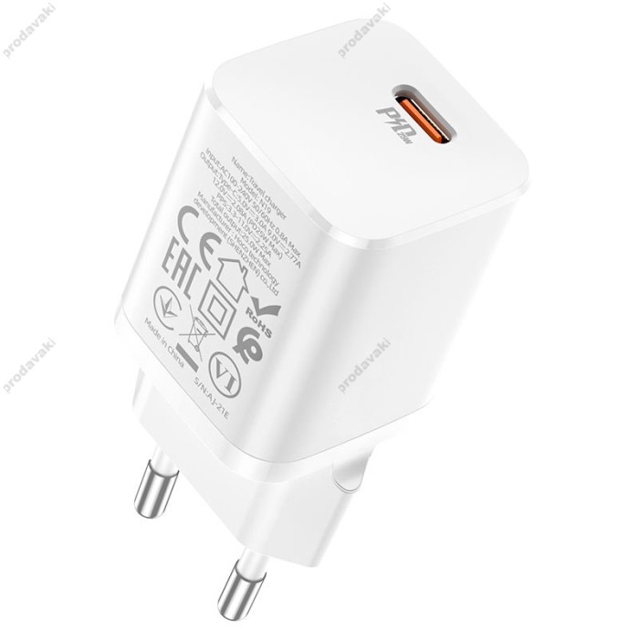 Мережевий зарядний пристрій HOCO N19 Rigorous charger 25W White
