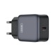 Мережевий зарядний пристрій XO L155 USB-C Fast Charger 30W Black