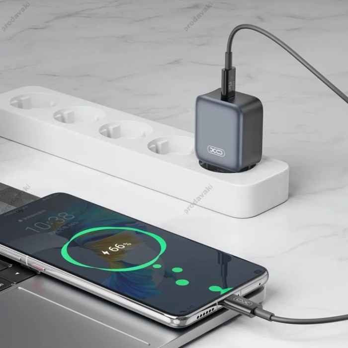 Мережевий зарядний пристрій XO L155 USB-C Fast Charger 30W Black