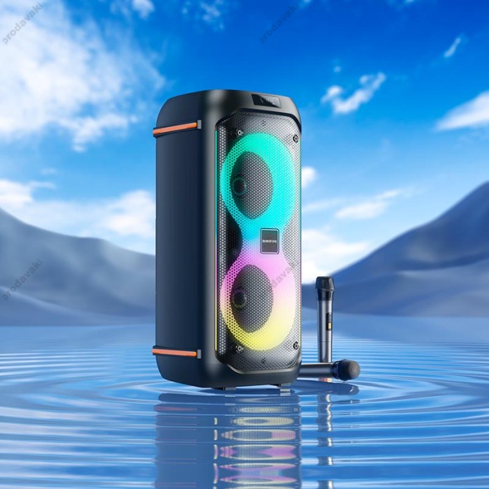 Портативна колонка система караоке Borofone BP26 з 2-ма мікрофонами 50W Black