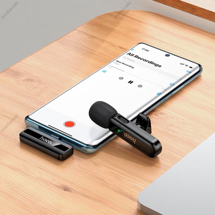 Бездротовий мікрофон Hoco L20 Type-C Fair Wireless Microphone Black