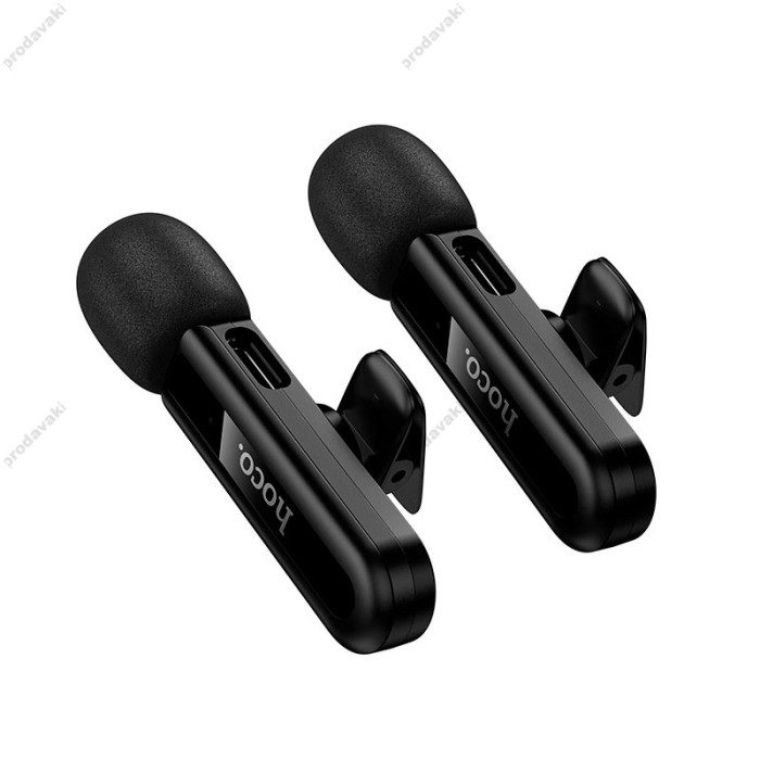 Бездротовий мікрофон Hoco L20A Lightning / Type-C Fair wireless microphone Black